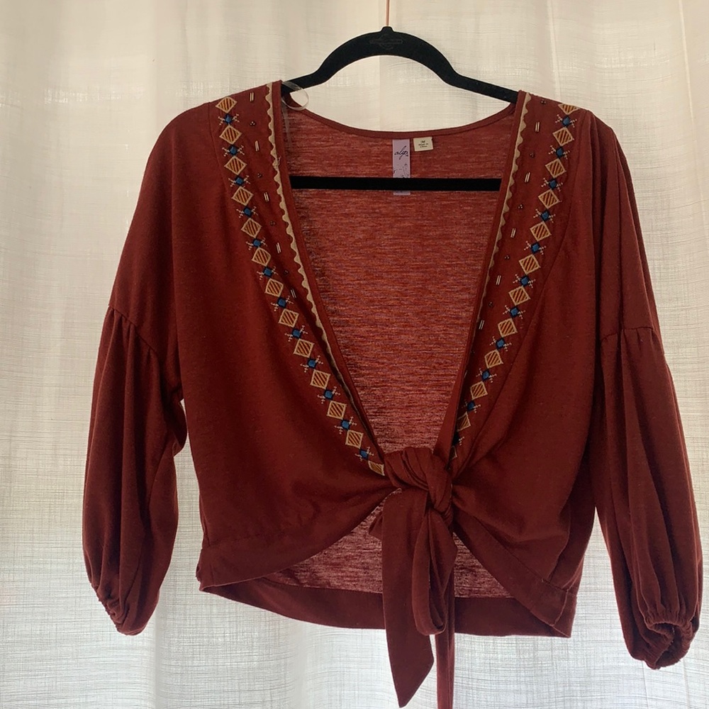 Crop Boho Wrap Blouse